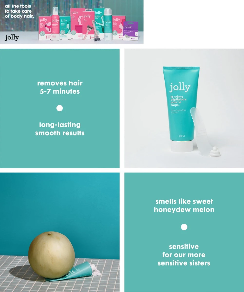 Jolly - Lichaamsontharingscrème - Voordeelverpakking 4 X 200 Ml 7 Jolly - Lichaamsontharingscrème - Voordeelverpakking 4 X 200 Ml - Afbeelding 7