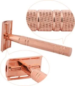 Safety Razor Scheermes + 20 Scheermesjes - Aluminium - Rose - Double Blade -Verzorgingsvoordeel Huis 1049x1200 1