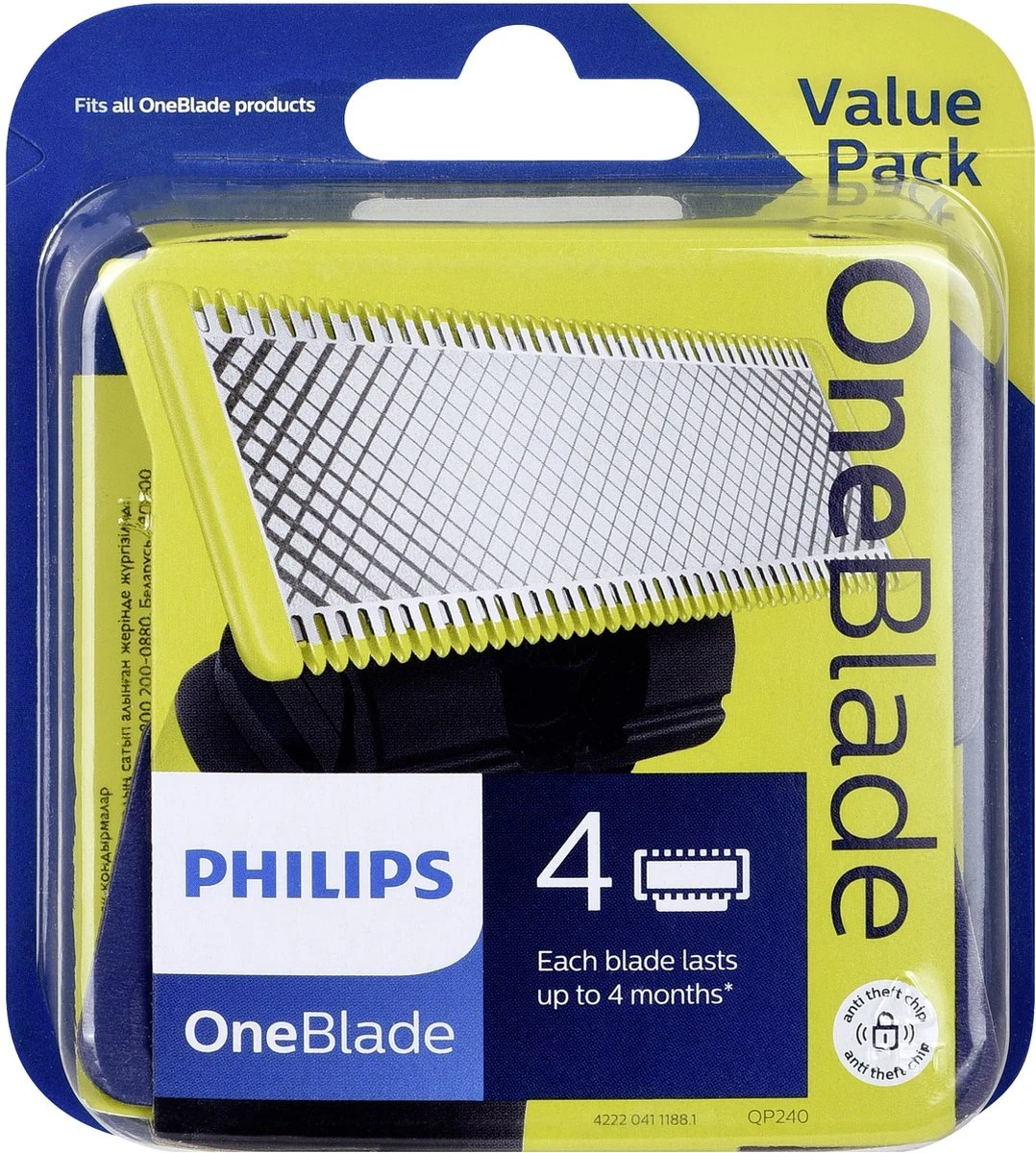 Philips OneBlade Original Blade QP240/50 - Vervangmesjes - 4 Stuks 8 Philips OneBlade Original Blade QP240/50 - Vervangmesjes - 4 Stuks - Afbeelding 8