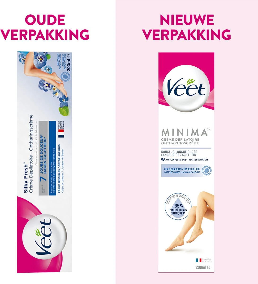 Veet - Minima Ontharingscrème - Gevoelige Huid - 200 Ml 2 Veet - Minima Ontharingscrème - Gevoelige Huid - 200 Ml - Afbeelding 2
