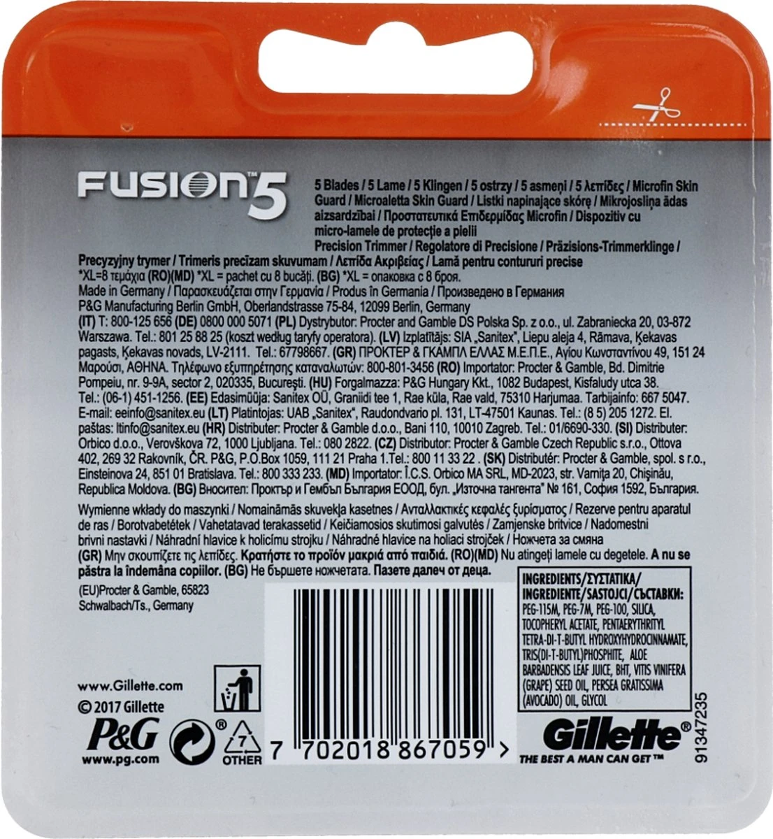Gillette® Gillette Fusion5 Scheermesjes/navulmesjes - 8 Stuks 5 Gillette® Gillette Fusion5 Scheermesjes/navulmesjes - 8 Stuks - Afbeelding 5
