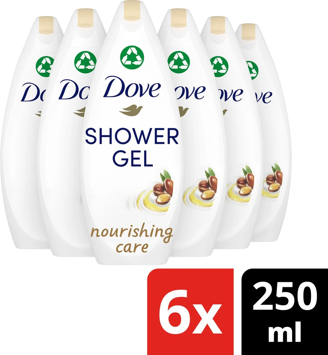 Dove Nourishing Care Douchegel - 6 X 250 Ml - Voordeelverpakking 1 Dove Nourishing Care Douchegel - 6 X 250 Ml - Voordeelverpakking