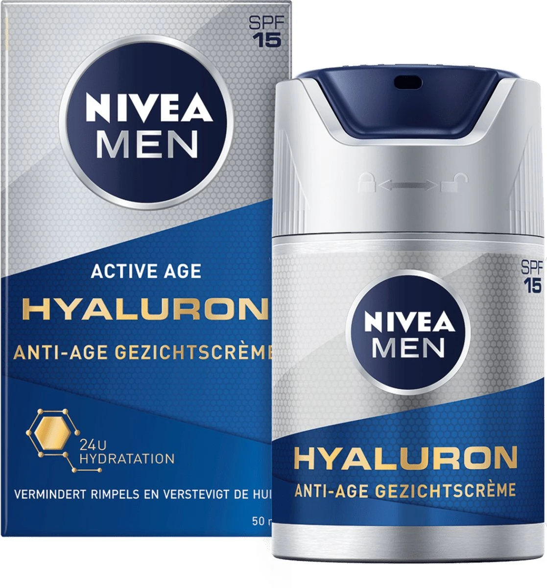NIVEA MEN Anti-Age Hyaluron Gezichtcrème SPF 15 - 50ml 1 NIVEA MEN Anti-Age Hyaluron Gezichtcrème SPF 15 - 50ml