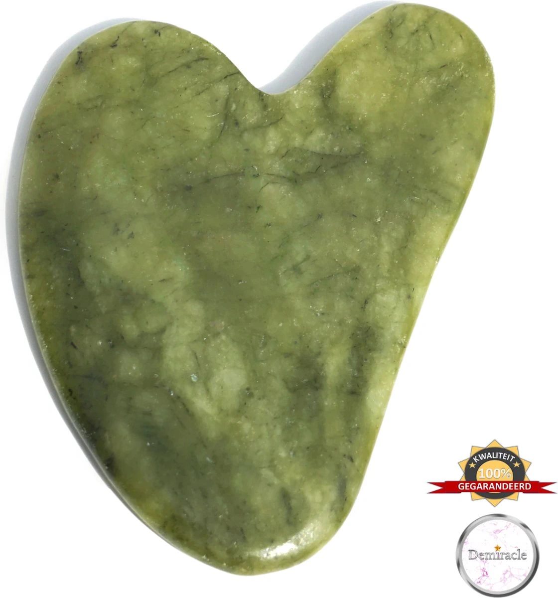 Demiracle® Pure Jade Gua Sha – Schraper - Massagehulpmiddel – Gezichtsmassage – Massage – Jade Roller - Face Roller – Ontspanning 1 Demiracle® Pure Jade Gua Sha – Schraper - Massagehulpmiddel – Gezichtsmassage – Massage – Jade Roller - Face Roller – Ontspanning