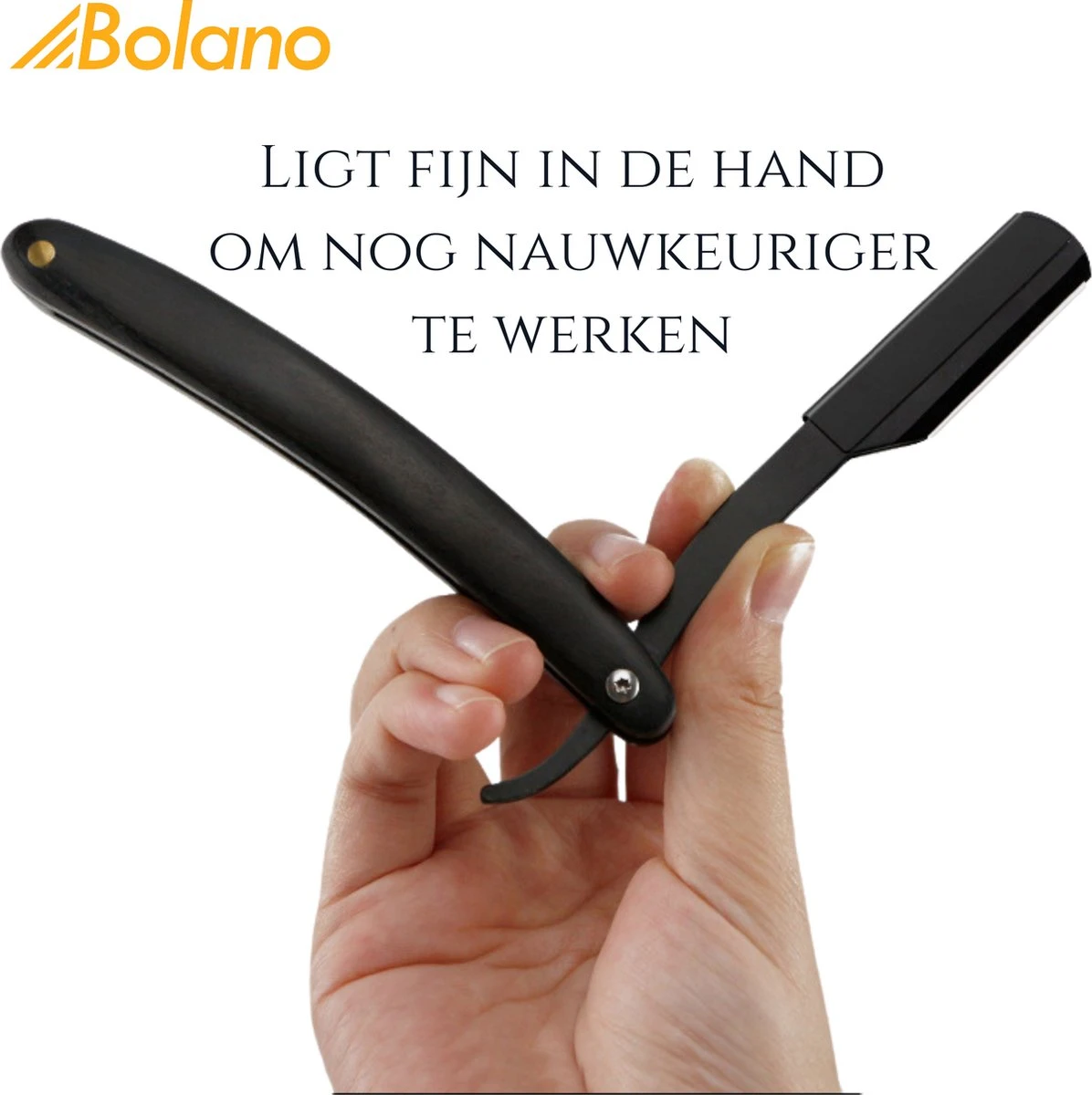 Bolano® Premium Shavette Open Scheermes Black Wood + 50 Single Edge Scheermesjes - Klassiek Barbiersmes Straight Razor Voor Mannen - Cut Throat Razor Nekmes - Klassiek Klap Scheermes - Safety Razor Feather Mes 3 Bolano® Premium Shavette Open Scheermes Black Wood + 50 Single Edge Scheermesjes - Klassiek Barbiersmes Straight Razor Voor Mannen - Cut Throat Razor Nekmes - Klassiek Klap Scheermes - Safety Razor Feather Mes - Afbeelding 3