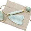 Merkloos LoveHealth Jade Roller En Gua Sha Schraper Set Gezichtsmassage - 100% Originele En Pure Jade