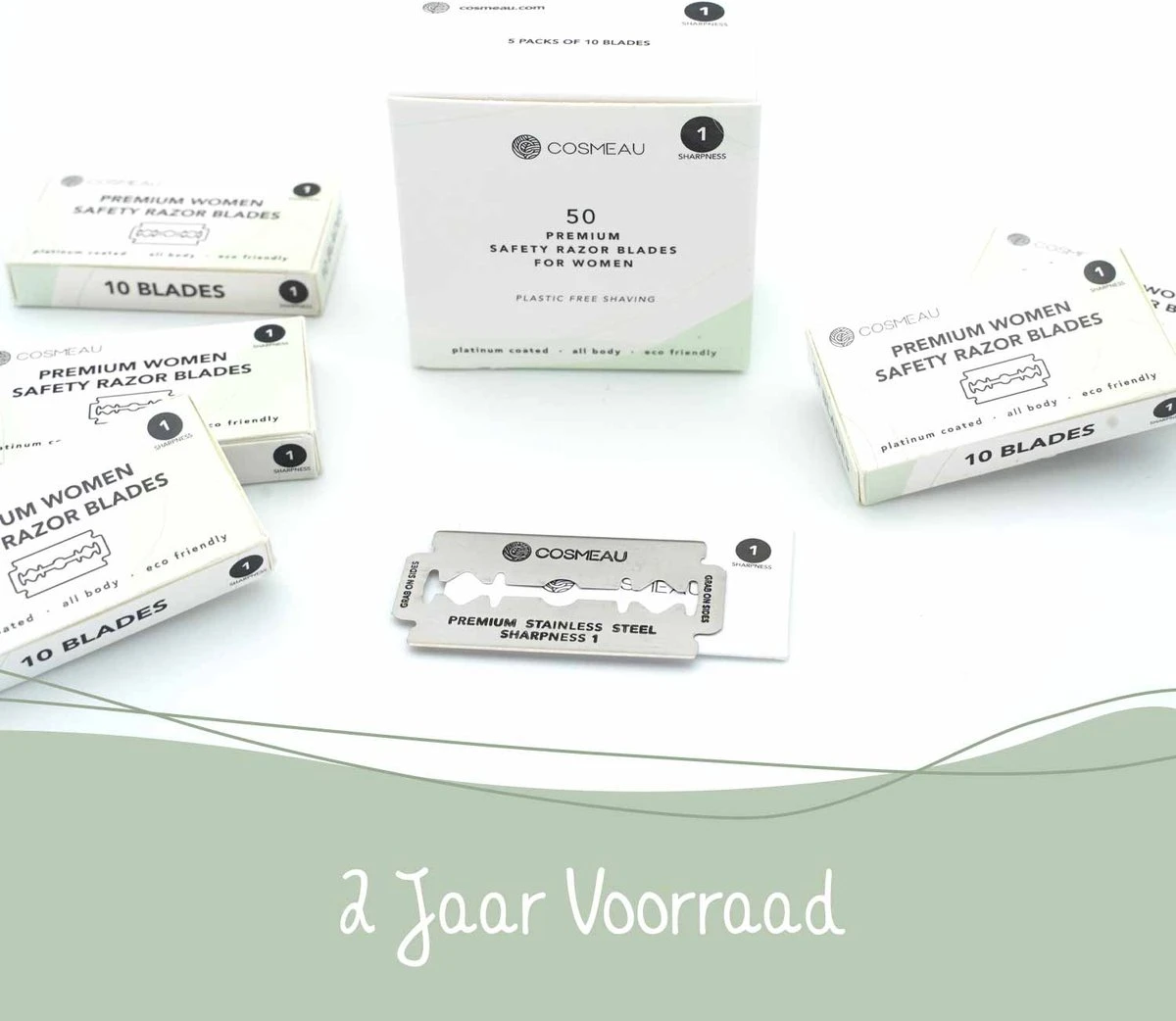 Cosmeau Safety Razor Blades Voor Vrouwen Alle Lichaamsdelen - 50 Stuks Safety Razor Scheermesjes Mesjes Voor Bamboozy Safety Razors - Platinum - Zero Waste 2 Cosmeau Safety Razor Blades Voor Vrouwen Alle Lichaamsdelen - 50 Stuks Safety Razor Scheermesjes Mesjes Voor Bamboozy Safety Razors - Platinum - Zero Waste - Afbeelding 2