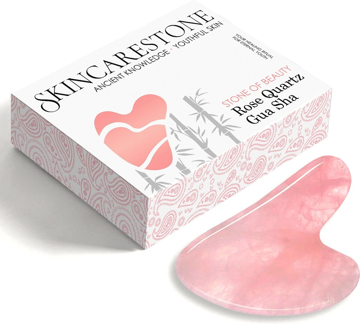 Merkloos Gua Sha Tool - 100% Rozenkwarts Steen - Inclusief Handleiding - Gezichtsmassage - Edelstenen 1 Merkloos Gua Sha Tool - 100% Rozenkwarts Steen - Inclusief Handleiding - Gezichtsmassage - Edelstenen