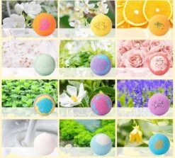 Nixnix - Bath Bombs 12 Stuks - Bruisballen Voor In Bad - 12 Etherische Aroma Bad Bommen - Giftset - Cadeau - 60g Per Stuk - Bruis Ballen Bad - Badballen -Verzorgingsvoordeel Huis 1200x1084 7