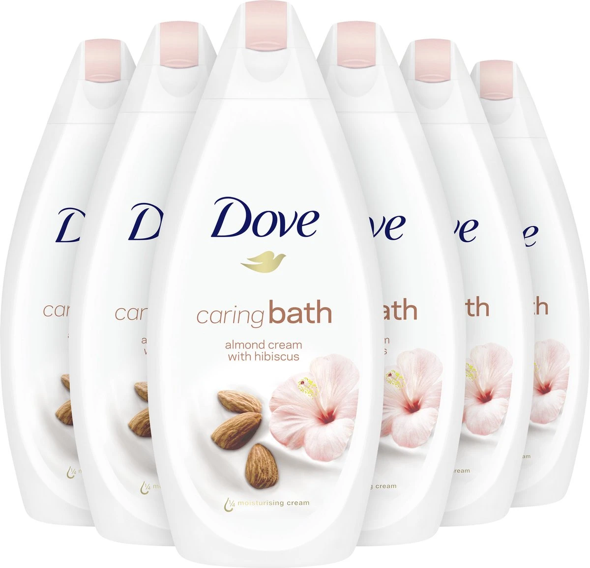 Dove Caring Bath Amandelmelk & Hibiscus Badcrème - 6 X 450 Ml - Voordeelverpakking 7 Dove Caring Bath Amandelmelk & Hibiscus Badcrème - 6 X 450 Ml - Voordeelverpakking - Afbeelding 7