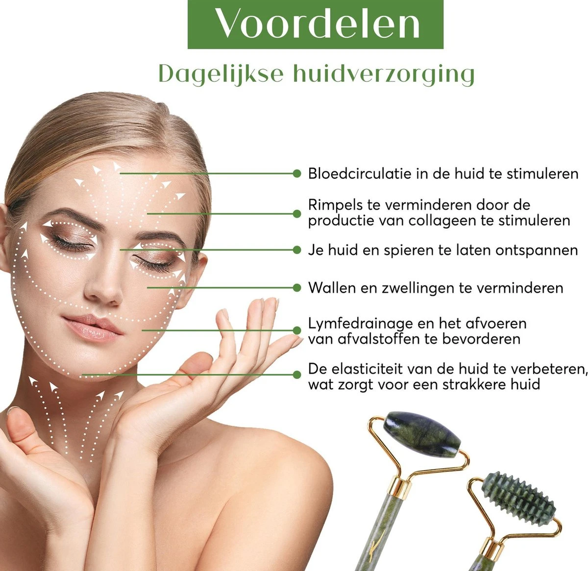 Sensage Jade Roller Met Gua Sha Steen | Massage | 100% Natuurlijk Groene Jade | Gezichtsroller | Face Roller | Roller | Gezichtsmassage | 4-delige Beauty Set 4 Sensage Jade Roller Met Gua Sha Steen | Massage | 100% Natuurlijk Groene Jade | Gezichtsroller | Face Roller | Roller | Gezichtsmassage | 4-delige Beauty Set - Afbeelding 4