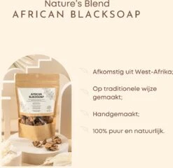 Nature's Blend African Black Soap - Zeep Puur - Biologisch - 100 Gram -Verzorgingsvoordeel Huis 1200x1168 1