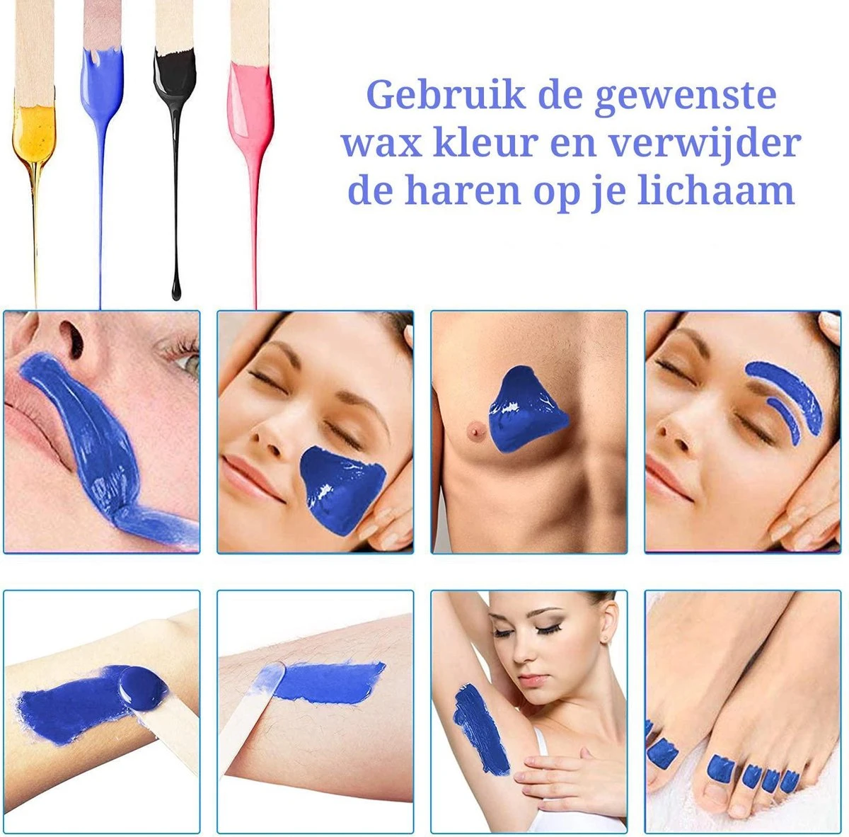 Maxius - Wax Ontharen - 500 Gr Wax Beans - 25 Spatels - Complete Set - Zwart 4 Maxius - Wax Ontharen - 500 Gr Wax Beans - 25 Spatels - Complete Set - Zwart - Afbeelding 4