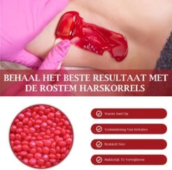 Rostem® Luxe Harskorrels - Hard Wax Beans - Hotwax - Wax Bonen - Strawberry 1KG - Incl. 10 Spatels -Verzorgingsvoordeel Huis 1200x1187 4
