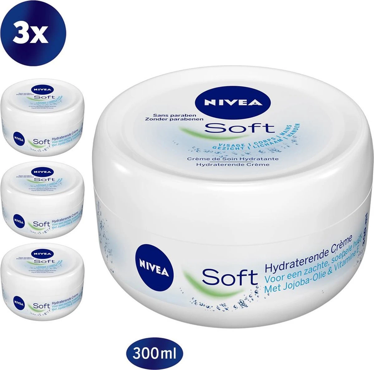 NIVEA Soft - 3 X 300 Ml - Bodycrème 1 NIVEA Soft - 3 X 300 Ml - Bodycrème