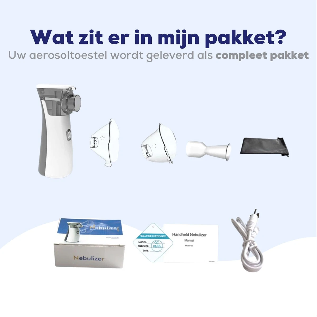 Aerosoltoestel Met 3 Mondstukken - Nebulizer Inhalator - Aerosoltoestel Kinderen, Volwassenen En Baby's - Vernevelaar Inhalator - Gezichtsstomer - Helpt Tegen Luchtwegaandoeningen 7 Aerosoltoestel Met 3 Mondstukken - Nebulizer Inhalator - Aerosoltoestel Kinderen, Volwassenen En Baby's - Vernevelaar Inhalator - Gezichtsstomer - Helpt Tegen Luchtwegaandoeningen - Afbeelding 7