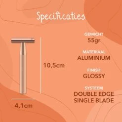Bamboozy Safety Razor + 10 Scheermesjes Aluminium Rose Gold Goud Unisex Voor Vrouwen Scheermes -Verzorgingsvoordeel Huis 1200x1200 1083