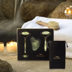 Sensage Jade Roller Met Gua Sha Steen | Massage | 100% Natuurlijk Groene Jade | Gezichtsroller | Face Roller | Roller | Gezichtsmassage | 4-delige Beauty Set 19 Sensage Jade Roller Met Gua Sha Steen | Massage | 100% Natuurlijk Groene Jade | Gezichtsroller | Face Roller | Roller | Gezichtsmassage | 4-delige Beauty Set -Verzorgingsvoordeel Huis 1200x1200 1387