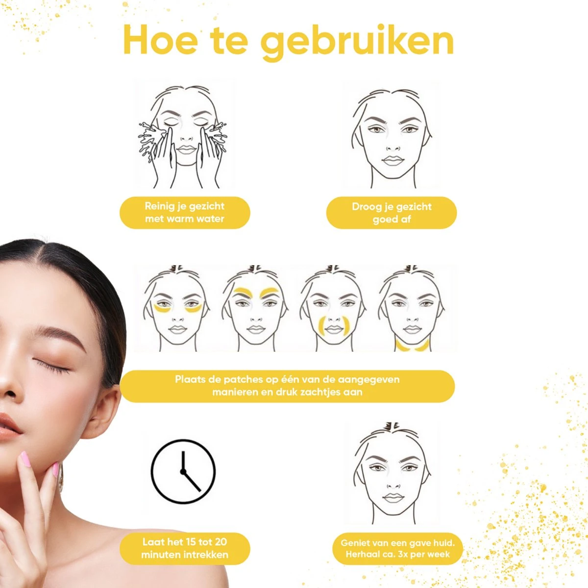 LifeProducts4You Oogmasker 60 Stuks - Eye Pads - Oogmasker Wallen - Gezichtsverzorging - Gezichtsmaskers Verzorging - Anti Wallen En Donkere Kringen - Oog Patches - 24 K Goud - Collageen 8 LifeProducts4You Oogmasker 60 Stuks - Eye Pads - Oogmasker Wallen - Gezichtsverzorging - Gezichtsmaskers Verzorging - Anti Wallen En Donkere Kringen - Oog Patches - 24 K Goud - Collageen - Afbeelding 8