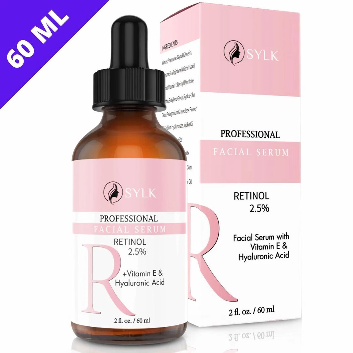 Sylk Actieve Retinol Serum & Hyaluronzuur Serum | Vitamine E | Gezichtsmasker | Anti Aging | Anti Rimpel | Gezicht Serum | Gezichtsverzorging | 60 Ml 1 Sylk Actieve Retinol Serum & Hyaluronzuur Serum | Vitamine E | Gezichtsmasker | Anti Aging | Anti Rimpel | Gezicht Serum | Gezichtsverzorging | 60 Ml