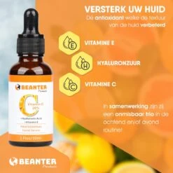 Beanter Vitamine C Serum - Vitamine E - Hyaluronzuur - 30ml -Gezichtsserum- Anti Rimpel - Anti Acne - Collageen - Verkleint Poriën - Tegen Pigmentvlekken - Herstelt UV Schade -Verzorgingsvoordeel Huis 1200x1200 1627