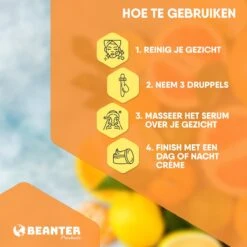 Beanter Vitamine C Serum - Vitamine E - Hyaluronzuur - 30ml -Gezichtsserum- Anti Rimpel - Anti Acne - Collageen - Verkleint Poriën - Tegen Pigmentvlekken - Herstelt UV Schade -Verzorgingsvoordeel Huis 1200x1200 1629