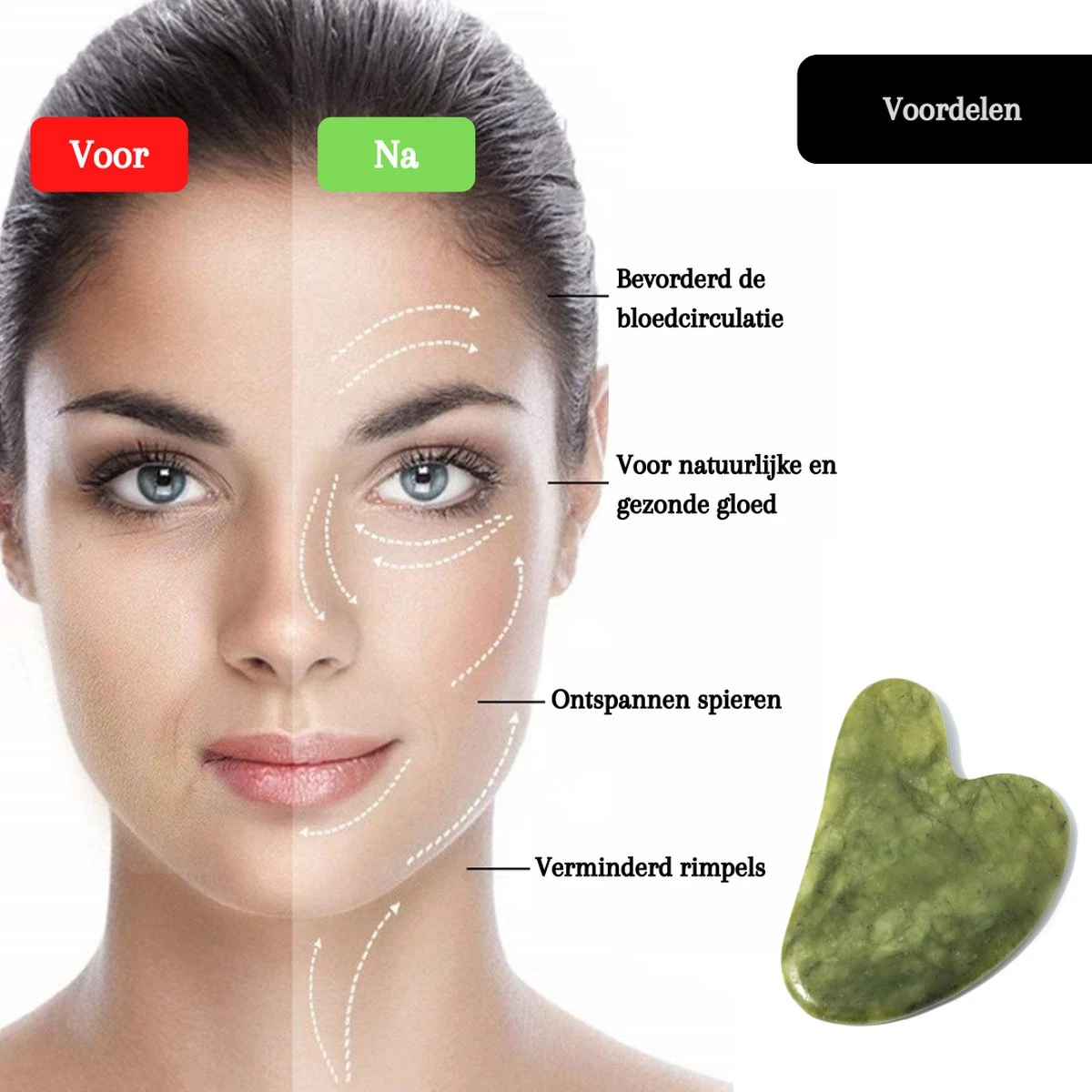 Demiracle® Pure Jade Gua Sha – Schraper - Massagehulpmiddel – Gezichtsmassage – Massage – Jade Roller - Face Roller – Ontspanning 4 Demiracle® Pure Jade Gua Sha – Schraper - Massagehulpmiddel – Gezichtsmassage – Massage – Jade Roller - Face Roller – Ontspanning - Afbeelding 4