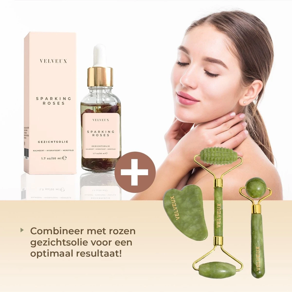 Velveux Gua Sha Jade Steen Gezichtsroller 4 Delige Set Cadeau Voor Vrouw - Geschenkset Vrouwen - Jade Roller - Gezichtsmassage - Valentijnsdag Cadeau 4 Velveux Gua Sha Jade Steen Gezichtsroller 4 Delige Set Cadeau Voor Vrouw - Geschenkset Vrouwen - Jade Roller - Gezichtsmassage - Valentijnsdag Cadeau - Afbeelding 4