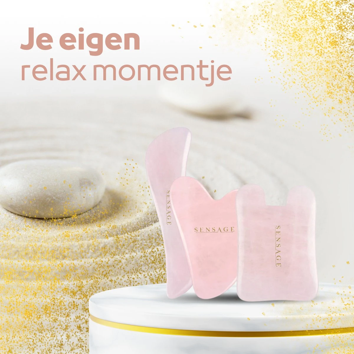 Sensage Gua Sha Set | 3-Delige Massage Set | 100% Natuurlijke Rozenkwarts Guasha Steen | Relax Anti Aging | Huidverzorging | Ontspanning | Gezichtsmassage | Lekkerder In Je Vel 5 Sensage Gua Sha Set | 3-Delige Massage Set | 100% Natuurlijke Rozenkwarts Guasha Steen | Relax Anti Aging | Huidverzorging | Ontspanning | Gezichtsmassage | Lekkerder In Je Vel - Afbeelding 5