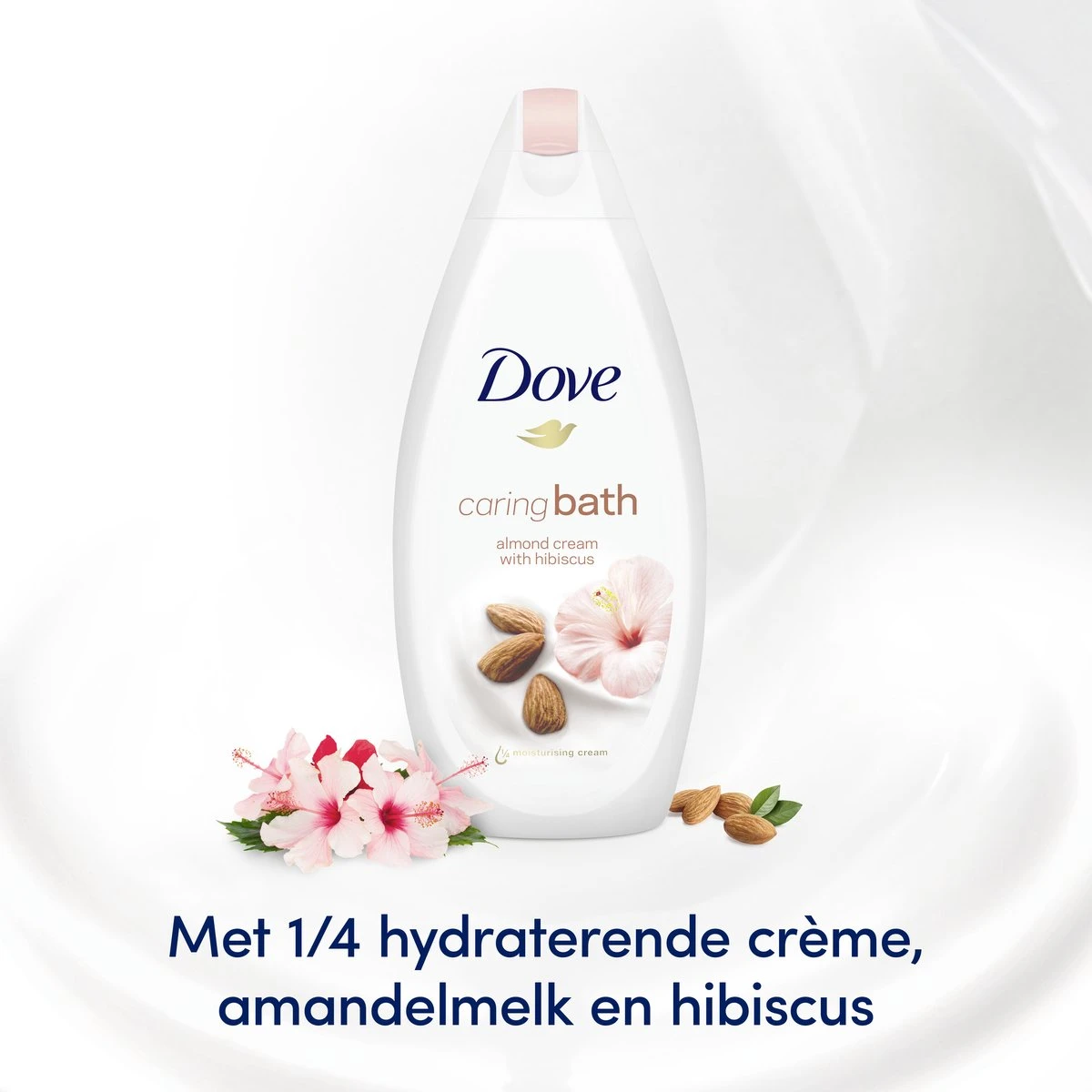 Dove Caring Bath Amandelmelk & Hibiscus Badcrème - 6 X 450 Ml - Voordeelverpakking 3 Dove Caring Bath Amandelmelk & Hibiscus Badcrème - 6 X 450 Ml - Voordeelverpakking - Afbeelding 3
