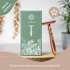 OrganiGoods Safety Razor + 20 Scheermesjes Blades - Safety Razor Voor Vrouwen - Rose Gold Goud Scheermes - Double Edge Single Blade - Veiligheidsscheermes - Duurzaam Scheermesje -Verzorgingsvoordeel Huis 1200x1200 879