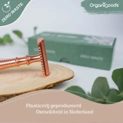 OrganiGoods Safety Razor + 20 Scheermesjes Blades - Safety Razor Voor Vrouwen - Rose Gold Goud Scheermes - Double Edge Single Blade - Veiligheidsscheermes - Duurzaam Scheermesje -Verzorgingsvoordeel Huis 1200x1200 884