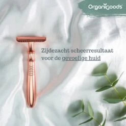 OrganiGoods Safety Razor + 20 Scheermesjes Blades - Safety Razor Voor Vrouwen - Rose Gold Goud Scheermes - Double Edge Single Blade - Veiligheidsscheermes - Duurzaam Scheermesje -Verzorgingsvoordeel Huis 1200x1200 885