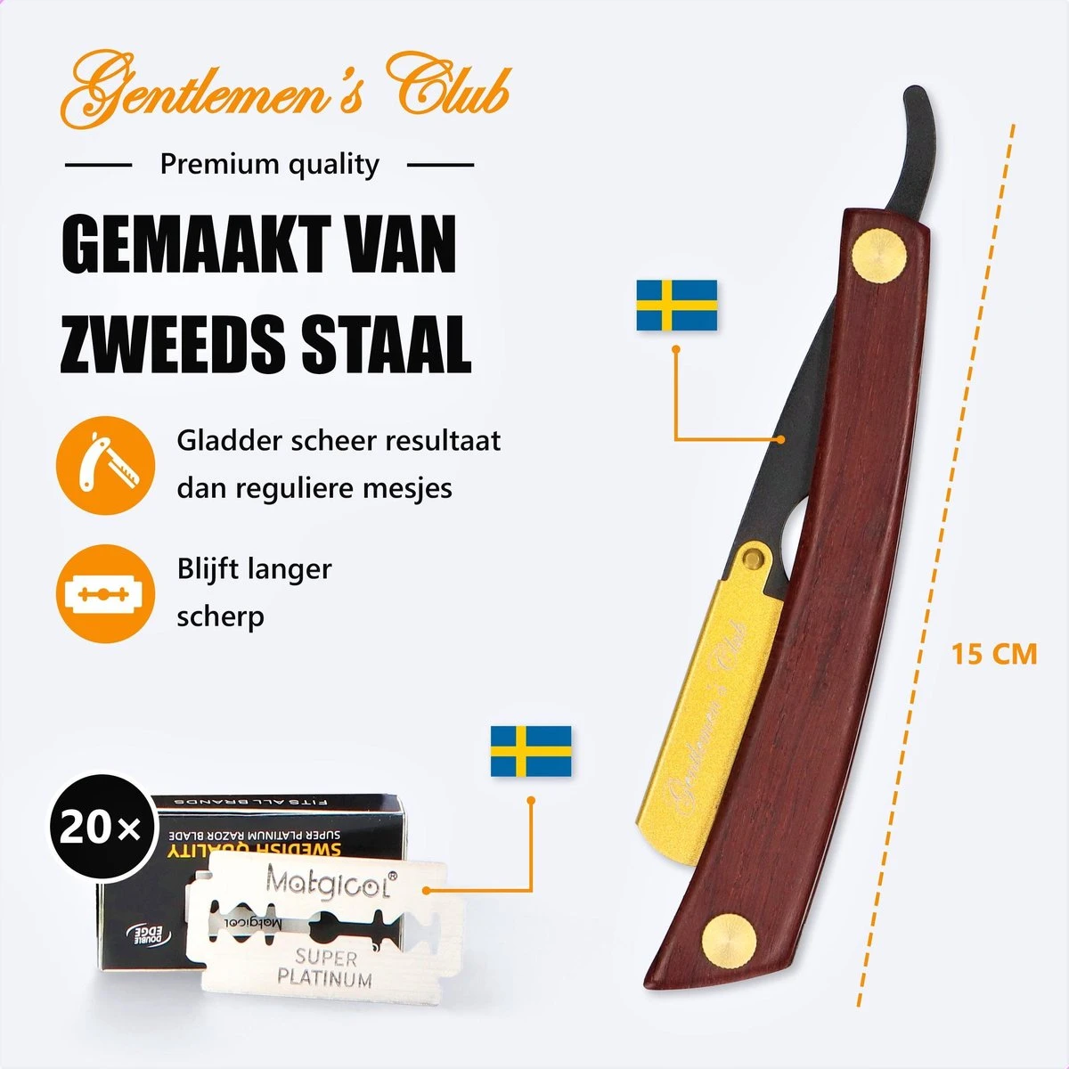 Premium Shavette Open Scheermes Met 20 Scheermesjes - Straight Razor Kappersmes - Barbiersmes - Cut Throat Razor Nekmes - Klassiek Klap Scheermes - Safety Razor Feather Mes 2 Premium Shavette Open Scheermes Met 20 Scheermesjes - Straight Razor Kappersmes - Barbiersmes - Cut Throat Razor Nekmes - Klassiek Klap Scheermes - Safety Razor Feather Mes - Afbeelding 2