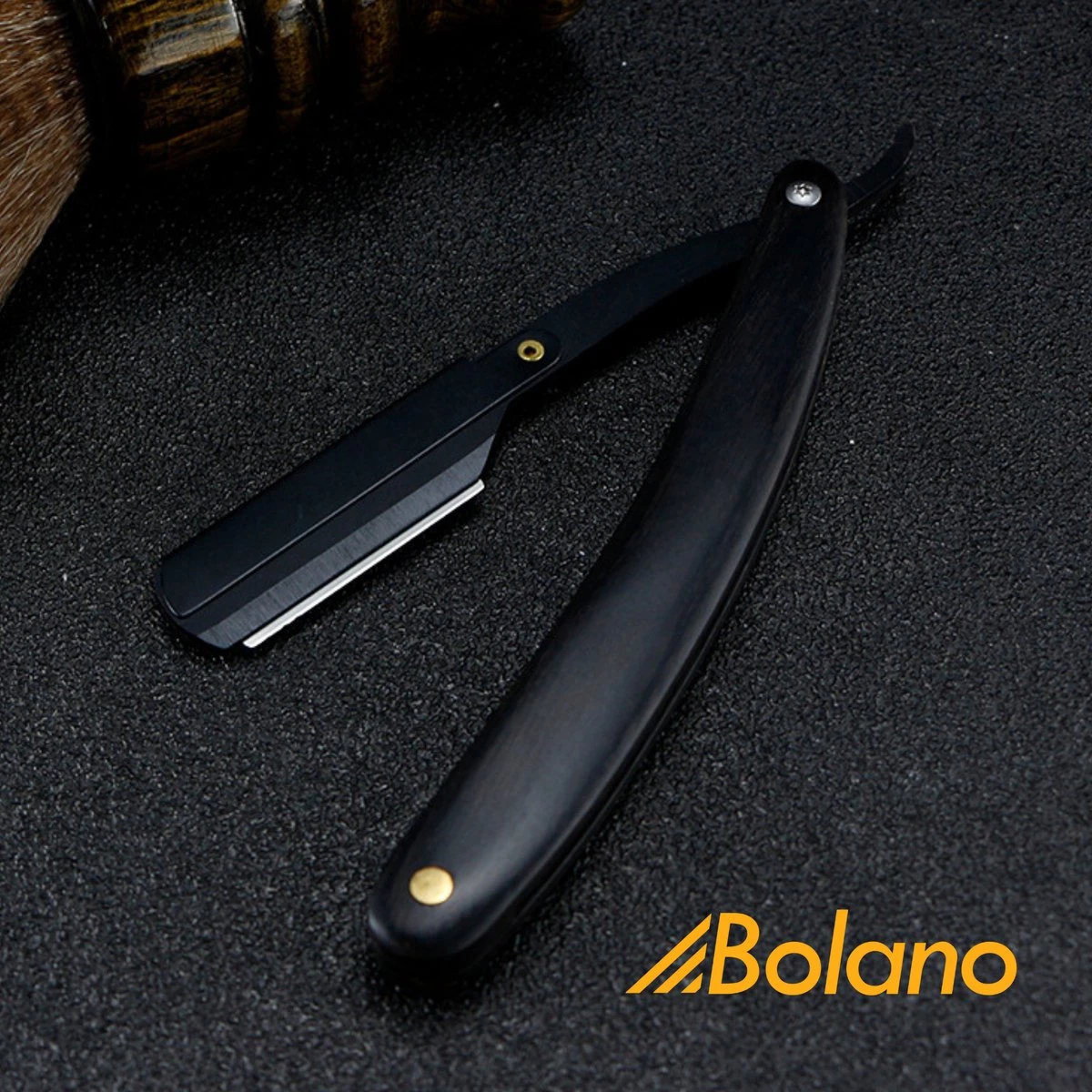 Bolano® Premium Shavette Open Scheermes Black Wood + 50 Single Edge Scheermesjes - Klassiek Barbiersmes Straight Razor Voor Mannen - Cut Throat Razor Nekmes - Klassiek Klap Scheermes - Safety Razor Feather Mes 5 Bolano® Premium Shavette Open Scheermes Black Wood + 50 Single Edge Scheermesjes - Klassiek Barbiersmes Straight Razor Voor Mannen - Cut Throat Razor Nekmes - Klassiek Klap Scheermes - Safety Razor Feather Mes - Afbeelding 5