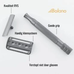 Bolano® Safety Razor Set Mat Zwart + 30 Double Edge Scheermesjes + Houder- Klassiek Scheermes Voor Mannen En Vrouwen - D663 -Verzorgingsvoordeel Huis 1200x1200 982