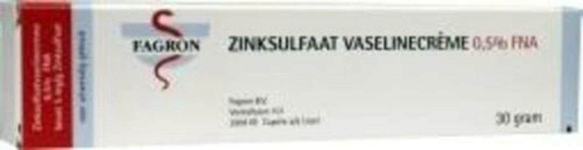 Fagron Zinc Sulphate Vaseline Cream 0.5% Fna 2 Fagron Zinc Sulphate Vaseline Cream 0.5% Fna - Afbeelding 2
