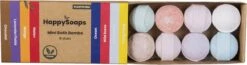 HappySoaps Mini Bath Bombs - Herbal Sweets - 8 Bruisballen In Verschillende Kruidig Zoete Geuren - 100% Plasticvrij, Vegan & Natuurlijk