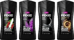 Axe Africa + Black + Dark Temptation + Excite 3-in-1 Douchegels - 4 X 250 Ml - Voordeelverpakking -Verzorgingsvoordeel Huis 1200x646