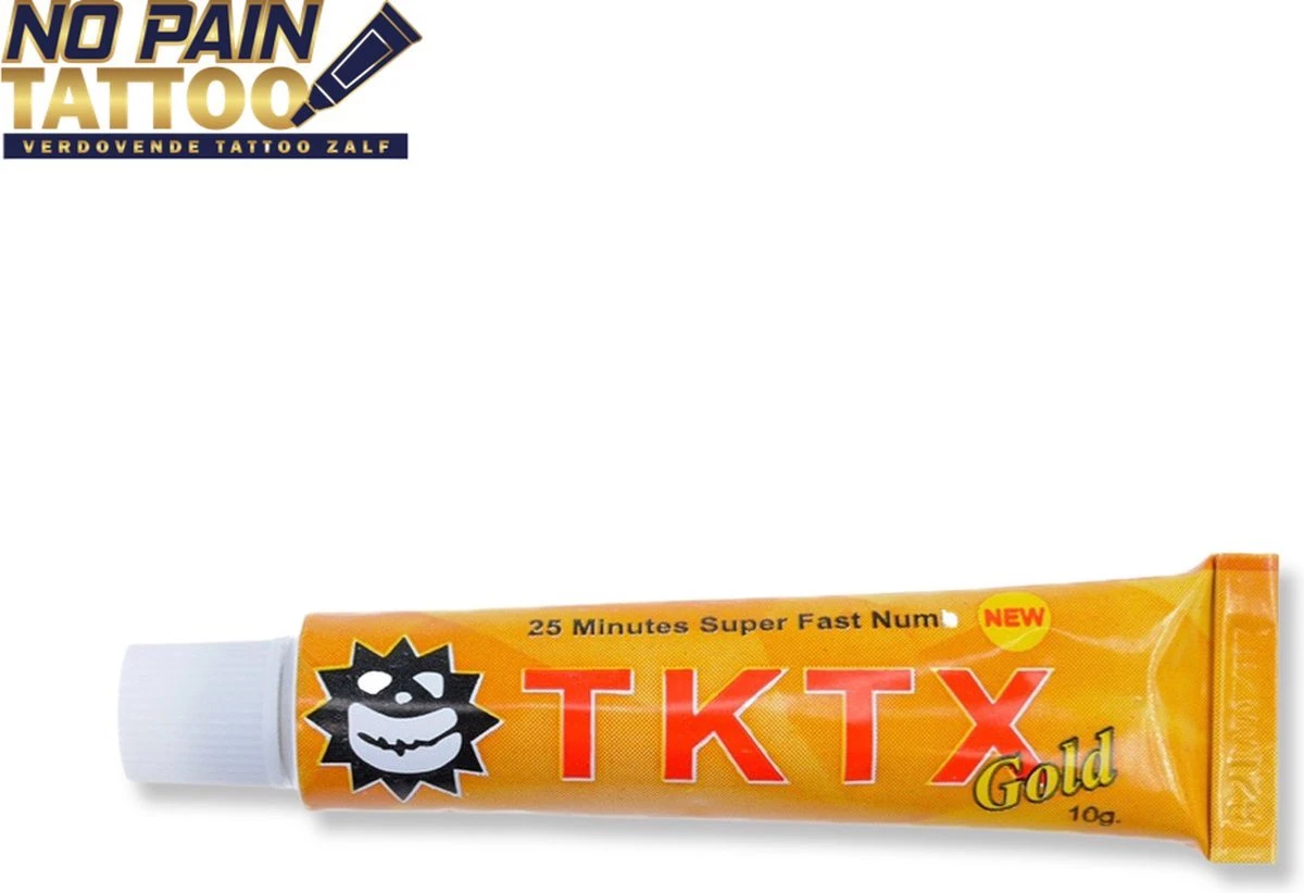 No Pain Tattoo - TKTX - Gold - Tatoeage - Tattoo - Zalf -verdovende Créme - Tattoo Zonder Pijn - Snelwerkend En Langdurig - 10 G 2 No Pain Tattoo - TKTX - Gold - Tatoeage - Tattoo - Zalf -verdovende Créme - Tattoo Zonder Pijn - Snelwerkend En Langdurig - 10 G - Afbeelding 2