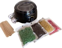 Wax Apparaat | Hars Set | Wax Apparaat | Ontharen | Ontharingsset | Incl. 4 X 100 Gram Waxing Beans En 10 Spatels | Incl. Gratis Wax Tutorial | Bedazzle Beauty | Zwart -Verzorgingsvoordeel Huis 1200x922 1