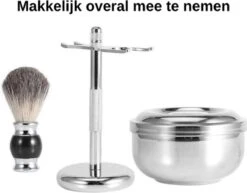 Complete Scheerset - Vaderdag Cadeau - RVS Scheerkom - Scheerkwast - Scheermeshouder - Badkamer Set - Scheerspullen 9 Complete Scheerset - Vaderdag Cadeau - RVS Scheerkom - Scheerkwast - Scheermeshouder - Badkamer Set - Scheerspullen -Verzorgingsvoordeel Huis 1200x938 1