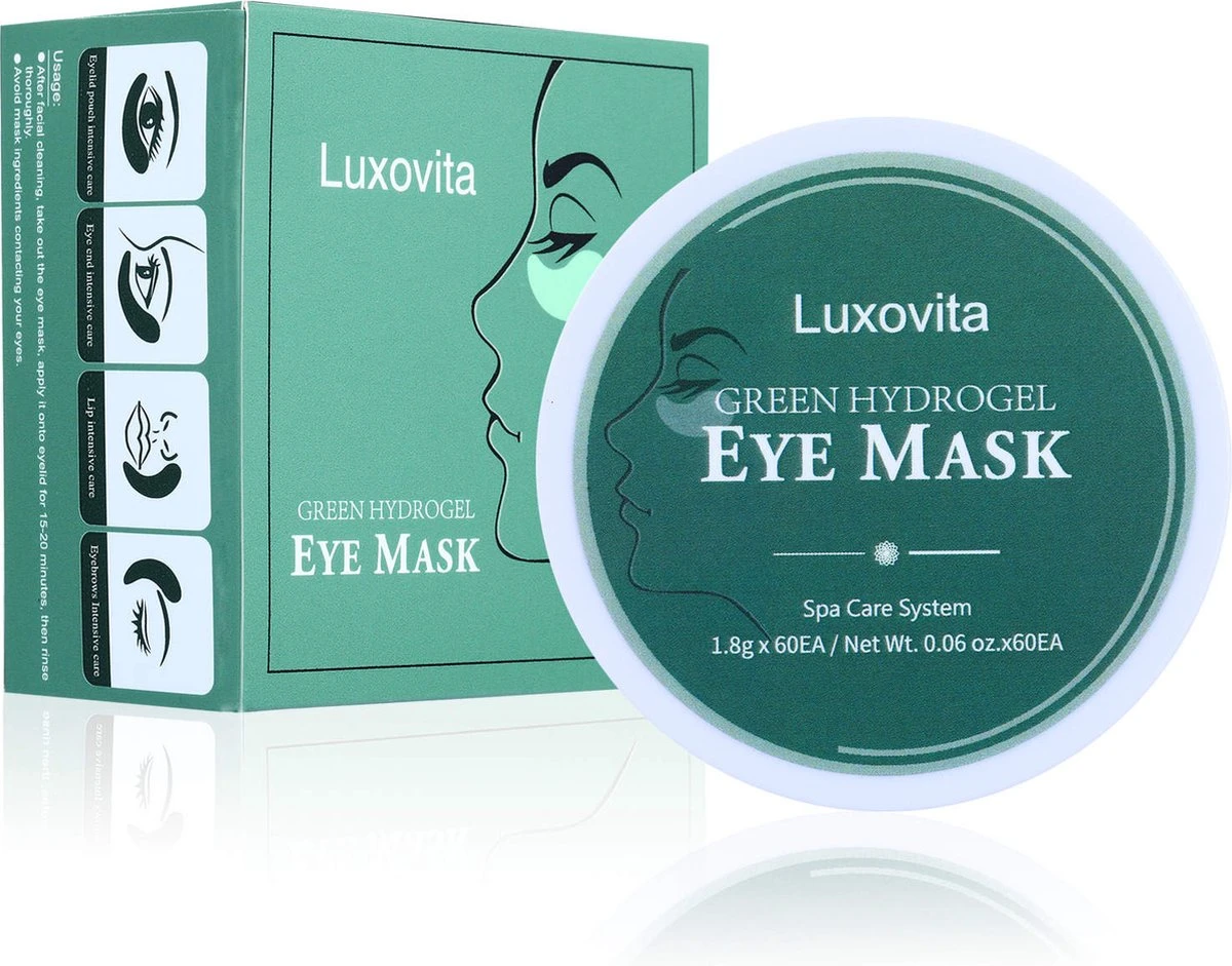 Collageen Oogmasker Luxovita - Wallen Wegwerken/Donkere Kringen/Rimpels - Hydraterend - Zeewier Oog Masker - Eye Pads - Gel Oogmaskers - 60 Stuks 2 Collageen Oogmasker Luxovita - Wallen Wegwerken/Donkere Kringen/Rimpels - Hydraterend - Zeewier Oog Masker - Eye Pads - Gel Oogmaskers - 60 Stuks - Afbeelding 2