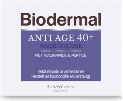 Biodermal Anti Age Nachtcrème 40+ - Nachtcrème Met Niacinamide & Peptide - Herstelt De Huidconditie En Verstevigt - 50ml -Verzorgingsvoordeel Huis 1200x985 2