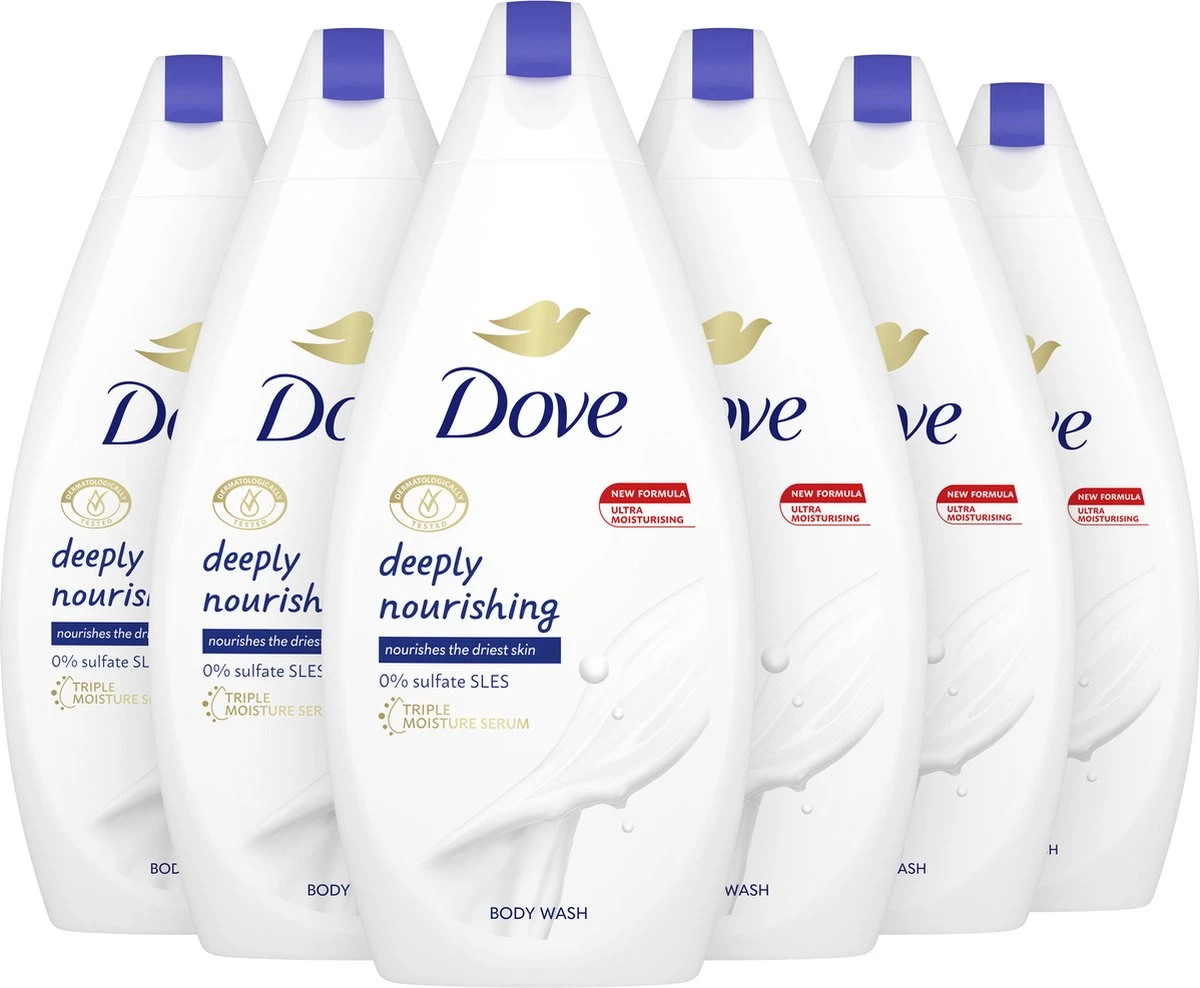 Dove Douchegel Deeply Nourishing - 6 X 450 Ml - Voordeelverpakking 1 Dove Douchegel Deeply Nourishing - 6 X 450 Ml - Voordeelverpakking