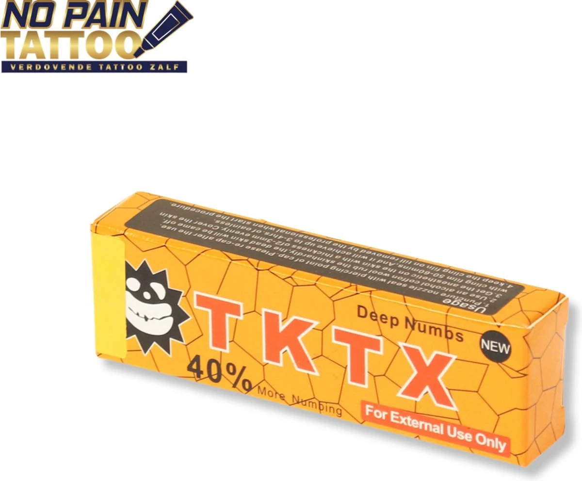 No Pain Tattoo - TKTX - Yellow - Tatoeage - Tattoo - Zalf -verdovende Créme - Tattoo Zonder Pijn - Snelwerkend En Langdurig - 10 G 1 No Pain Tattoo - TKTX - Yellow - Tatoeage - Tattoo - Zalf -verdovende Créme - Tattoo Zonder Pijn - Snelwerkend En Langdurig - 10 G