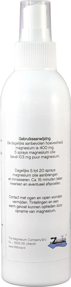 Lifeforce Magnesium Olie - Magnesiumspray (200 Ml) - Puur Zechstein - Magnesiumchloride 100% Natuurlijk En Zuiver 2 Lifeforce Magnesium Olie - Magnesiumspray (200 Ml) - Puur Zechstein - Magnesiumchloride 100% Natuurlijk En Zuiver - Afbeelding 2