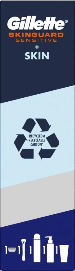Gillette® Gillette Geschenkset SkinGuard Sensitive - Scheersysteem Voor Mannen + SkinGuard Scheergel 200ml + Hydraterende Crème 100ml + Gezichtsreiniger 140ml -Verzorgingsvoordeel Huis 335x1200 1