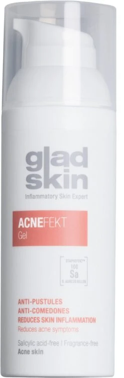 Gladskin ACNEFEKT Gel 15ml - Acne Serum - Onzuivere Huid - Tegen Puistjes, Irritatie En Roodheid - Met Staphefekt™
