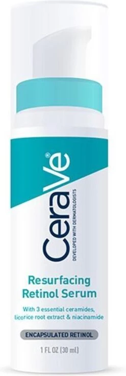 CeraVe Resurfacing Retinol Serum Tegen Restlittekentjes En Zichtbare Poriën, Voor Onzuivere Huid Met Neiging Tot Acne - 30 Ml